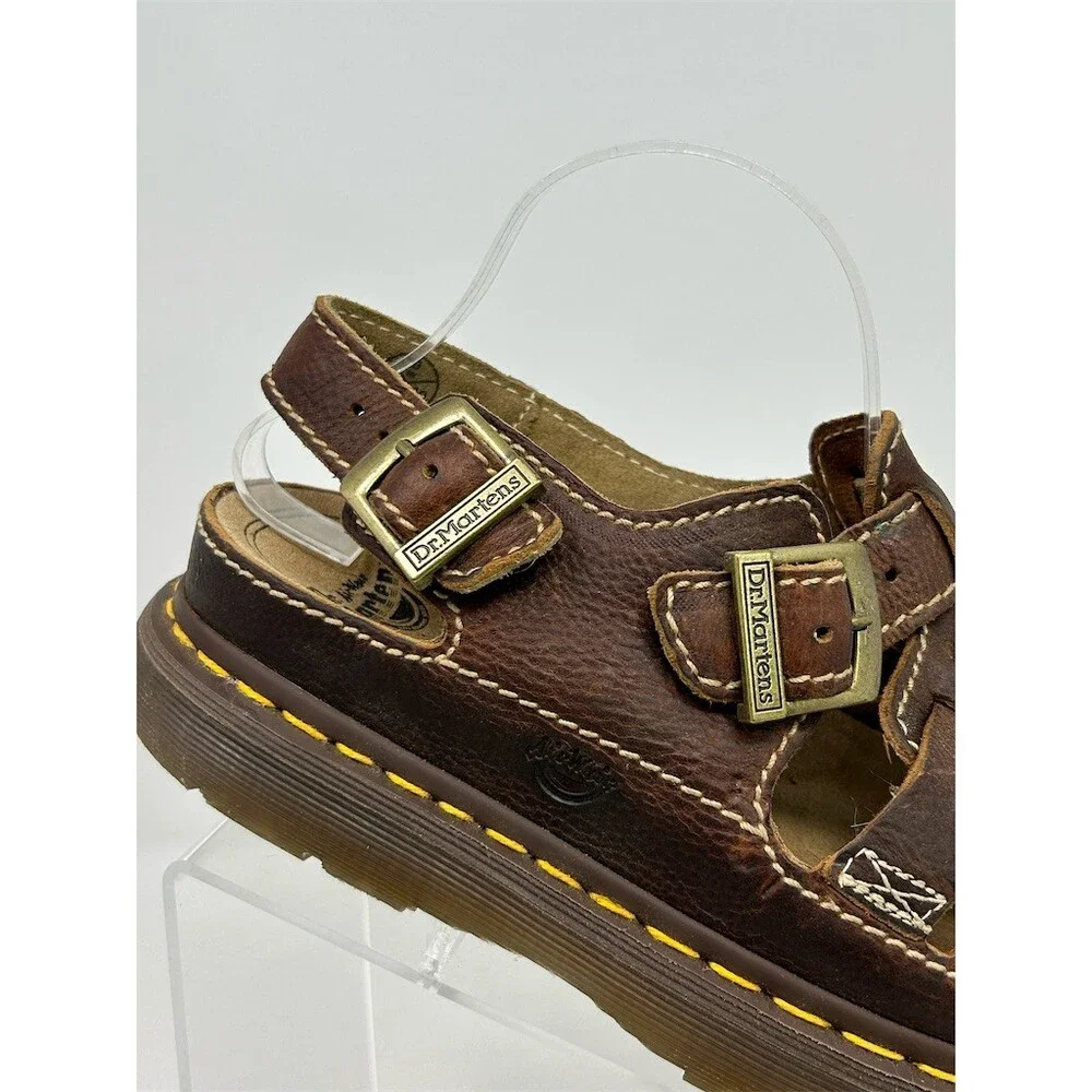 Dr. Martens Mens Fisherman Sandals Brown Double Buckle Platform Sole Size 10